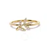HAUS OF BRILLIANCE HAUS OF BRILLIANCE 10K YELLOW GOLD 1/10 CTTW DIAMOND LEAF AND BRANCH RING (H-I COLOR