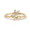 HAUS OF BRILLIANCE HAUS OF BRILLIANCE 10K YELLOW GOLD 1/10 CTTW DIAMOND PALM TREE STATEMENT RING (H-I COLOR