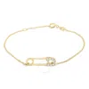 Haus Of Brilliance 10k Yellow Gold 1/10 Cttw Diamond Paperclip Charm Adjustable Link Bracelet In Gold