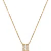 Haus Of Brilliance 10k Yellow Gold 1/10 Cttw Round And Baguette Diamond Mosaic Composite Square 18" Inch Pendant Neckla In Gold