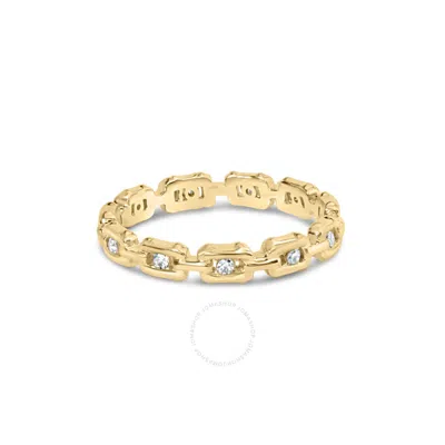 Haus Of Brilliance 10k Yellow Gold 1/10 Cttw Paperclip Style Link Band Ring