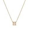 Haus Of Brilliance 10k Yellow Gold 1/10 Cttw Round And Baguette Diamond Mosaic Composite Square 18" Inch Pendant Neckla In Yellow