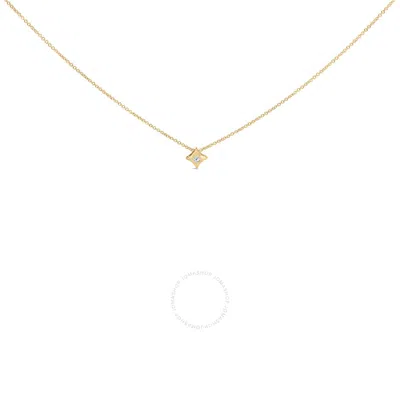 Haus Of Brilliance 10k Yellow Gold 1/10 Cttw Solitaire Princess Cut Diamond Kite Shaped Pendent Neck