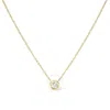 Haus Of Brilliance 10k Yellow Gold 1/2 Carat Round-cut Diamond Modern Bezel-set Solitaire 16"-18" Pe In Yellow