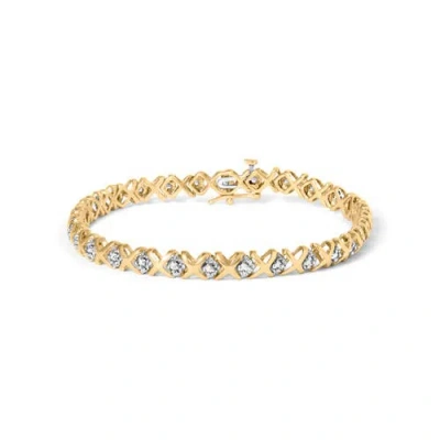 Haus Of Brilliance 10k Yellow Gold 1/2 Cttw Diamond Alternating X-link Bracelet