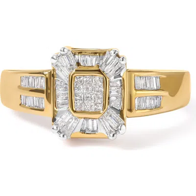 Haus Of Brilliance 10k Yellow Gold 1/2 Cttw Diamond Composite And Halo Ring