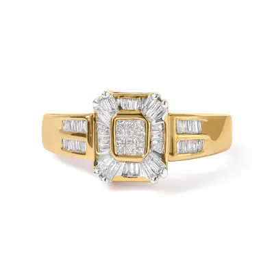 Haus Of Brilliance 10k Yellow Gold 1/2 Cttw Diamond Composite And Halo Ring