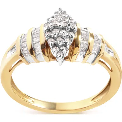 Haus Of Brilliance 10k Yellow Gold 1/2 Cttw Diamond Head & Multi Row Ring
