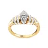 Haus Of Brilliance 10k Yellow Gold 1/2 Cttw Diamond Pear Shaped Head And Multi Row Channel Set Shank Ring In Yellow