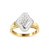 Haus Of Brilliance 10k Yellow Gold 1/2 Cttw Round And Baguette-cut Diamond Rhombus Head And Halo Ring In Gold