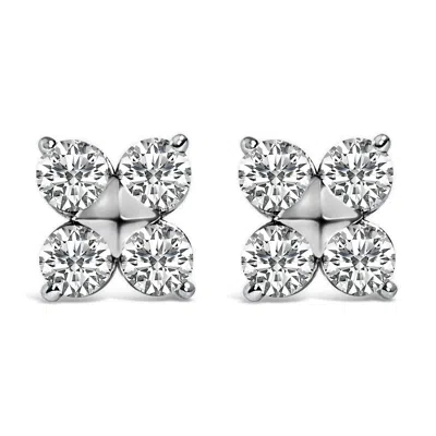 Haus Of Brilliance 10k Yellow Gold 1/2 Cttw Lab Grown Diamond Snowflake Stud Earrings In Silver