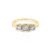 HAUS OF BRILLIANCE HAUS OF BRILLIANCE 10K YELLOW GOLD 1/2 CTTW MIRACLE SET ROUND DIAMOND THREE STONE ILLUSION PLATE RIN