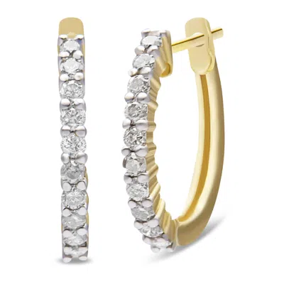 Haus Of Brilliance 10k Yellow Gold 1/2 Cttw Prong Set Round-cut Diamond Hoop Earrings (i-j Color, I1-i2 Clarity)