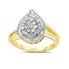 Haus Of Brilliance 10k Yellow Gold 1/2 Cttw Round And Baguette-cut Diamond Pear Ring In Yellow