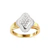 Haus Of Brilliance 10k Yellow Gold 1/2 Cttw Round And Baguette-cut Diamond Rhombus Head And Halo Ring In Yellow