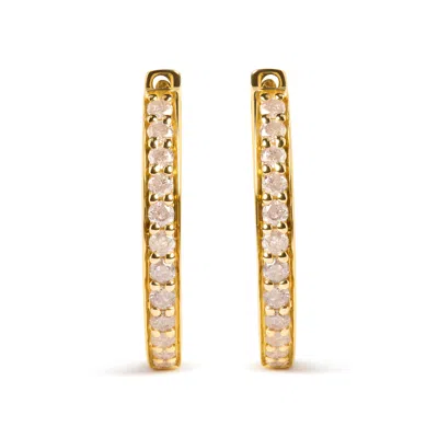 Haus Of Brilliance 10k Yellow Gold 1/2 Cttw Round-cut Diamond Hoop Earrings