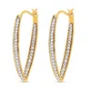 Haus Of Brilliance 10k Yellow Gold 1/2 Cttw Round-cut Diamond Modern Hoop Earrings In Yellow