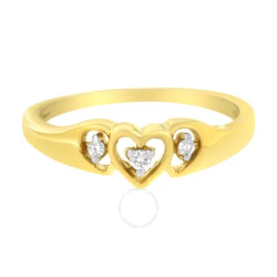Haus Of Brilliance 10k Yellow Gold 1/20 Ctw Diamond Triple Heart Diamond Ring (k-l