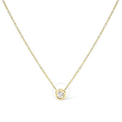 Haus Of Brilliance 10k Yellow Gold 1/3 Carat Round-cut Diamond Modern Bezel-set Solitaire 16"-18" Pe
