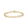 Haus Of Brilliance 10k Yellow Gold 1/3 Cttw Diamond 3 Stone Teardrop Design Link Bracelet In Yellow
