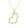 Haus Of Brilliance 10k Yellow Gold 1/4 Cttw Prong Set Round-cut Diamond Open Heart 18" Pendant Necklace In Yellow