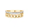 Haus Of Brilliance 10k Yellow Gold 1/5 Cttw Diamond Cuban Link Ring Band In Yellow