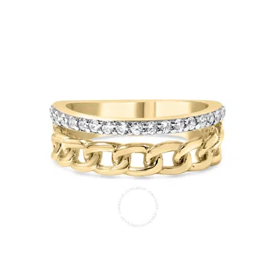 Haus Of Brilliance 10k Yellow Gold 1/5 Cttw Diamond Cuban Link Ring Band (i-j Color