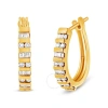 Haus Of Brilliance 10k Gold Round And Baguette-cut Diamond Hoop Earrings In Yellow