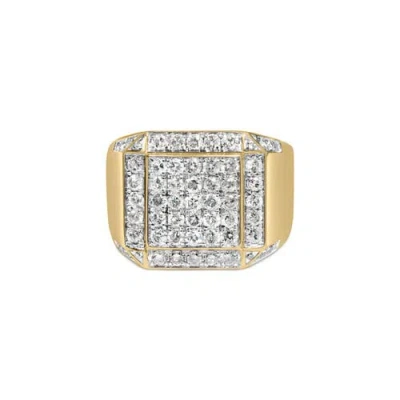 Haus Of Brilliance 10k Yellow Gold 2 1/8 Ctw Diamond  Composite Cluster Cocktail Ring Band