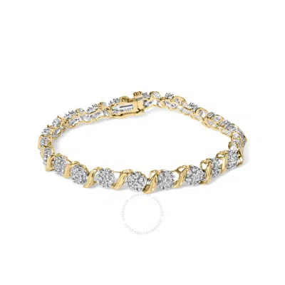 Haus Of Brilliance 10k Yellow Gold 2.00 Cttw Round Cut Diamond 's' Cluster Bracelet (j-k Color