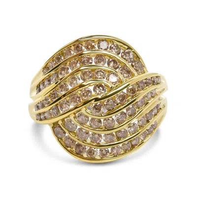 Haus Of Brilliance 10k Yellow Gold 2.0 Cttw Channel Set Diamond Cocktail Swirl Band Ring (k-l Color