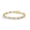 Haus Of Brilliance 10k Yellow Gold 2.00 Cttw Diamond Cluster And Alternating "x" Link Bracelet In Yellow