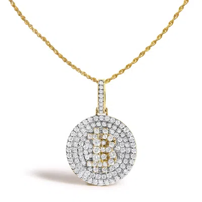 Haus Of Brilliance 10k Yellow Gold 2-1/3 Cttw Diamond Bitcoin Letter B Pendant Necklace