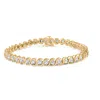 Haus Of Brilliance 10k Yellow Gold 3 Cttw Round-cut Diamond Spiral Link 7.50" Bracelet In Yellow