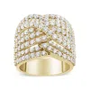 Haus Of Brilliance 10k Yellow Gold 3.0 Cttw Diamond Eight-row Bypass Crossover Statement Band Ring-