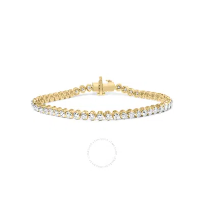HAUS OF BRILLIANCE HAUS OF BRILLIANCE 10K YELLOW GOLD 4.0 CTTW 3-PRONG SET DIAMOND LINK TENNIS BRACELET