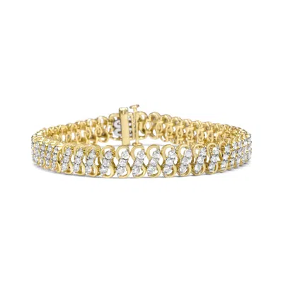 Haus Of Brilliance 10k Yellow Gold 4.0 Cttw Diamond Triple Row Infinity 7" "s" Link Tennis Bracelet (j-k Color, I2-i3 C