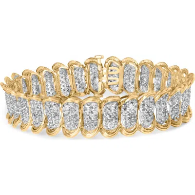 Haus Of Brilliance 10k Yellow Gold 4.00 Cttw Pave Diamond Classic Link Bracelet