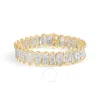 HAUS OF BRILLIANCE HAUS OF BRILLIANCE 10K YELLOW GOLD 5.00 CTTW DIAMOND OVAL BANDED LINK BRACELET (I-J COLOR