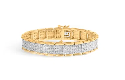 Haus Of Brilliance 10k Yellow Gold 5.00 Cttw Round-cut Diamond Link 7" Bracelet