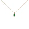 Haus Of Brilliance 10k Yellow Gold 5x3mm Green Emerald And Diamond Accent Halo Octagonal Shape 18" Pendant Necklace In Yellow