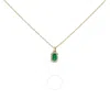 Haus Of Brilliance 10k Yellow Gold 5x3mm Green Emerald And Diamond Accent Halo Octagonal Shape Penda In Yellow