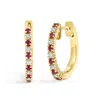 Haus Of Brilliance 10k Yellow Gold Alternating Diamond And Red Ruby Huggy Hoop Earrings (i-j Color In Yellow