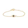 Haus Of Brilliance 10k Yellow Gold Blue Sapphire And Diamond Accent Evil Eye Station Link Bracelet In Yellow