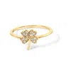 Haus Of Brilliance 10k Yellow Gold Diamond Accent 4 Leaf Clover Ring In Yellow