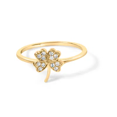 Haus Of Brilliance 10k Yellow Gold Diamond Accent 4 Leaf Clover Ring