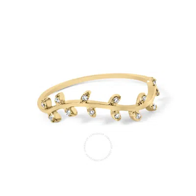 HAUS OF BRILLIANCE HAUS OF BRILLIANCE 10K YELLOW GOLD DIAMOND ACCENT BRANCH AND LEAF BAND RING