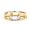 Haus Of Brilliance 10k Yellow Gold Diamond Accent Paperclip Band Ring In Yellow
