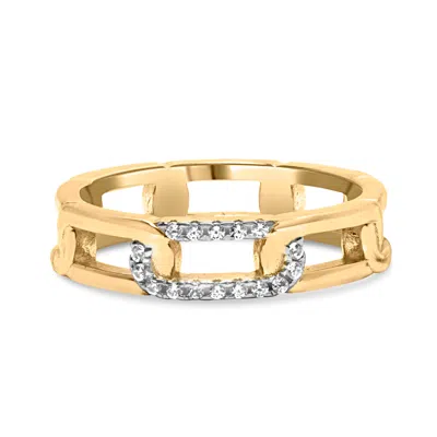 Haus Of Brilliance 10k Yellow Gold Diamond Accent Paperclip Band Ring