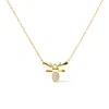 Haus Of Brilliance 10k Yellow Gold Diamond Accented Bumble Bee Pendant 18" Inch Necklace In Yellow